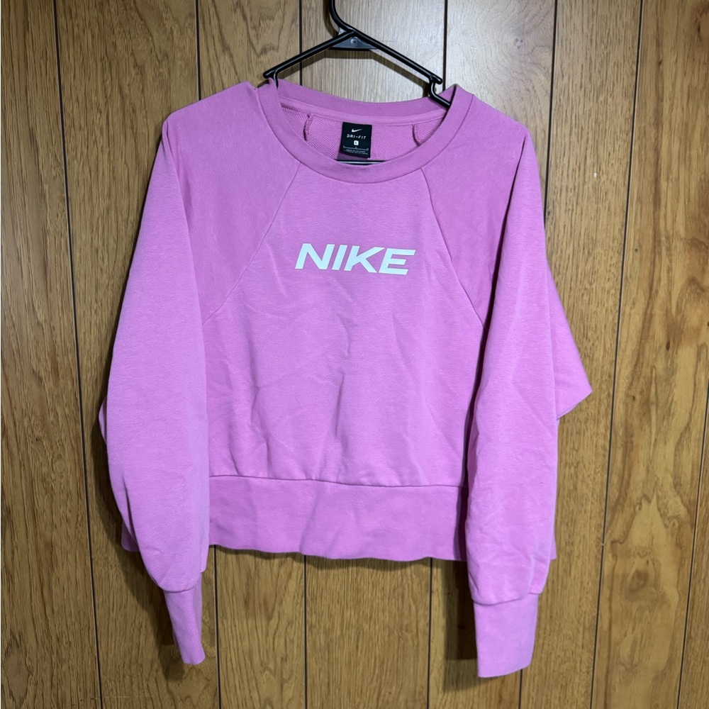 Nike‎ Women's Vibrant Pink Cropped Sweatshirt Size Large